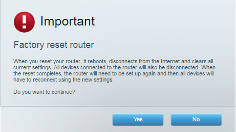 factory reset a router